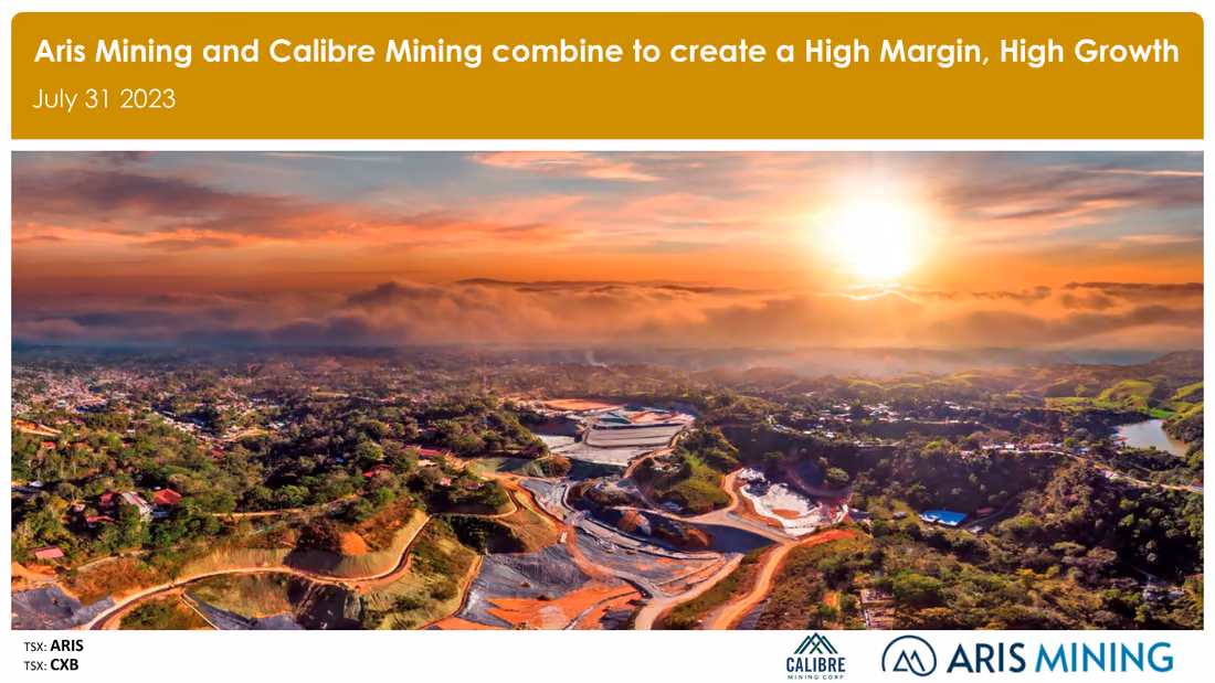 Aris Mining investor presentation cover