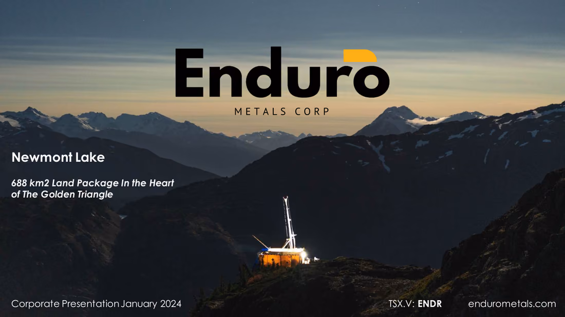 Enduro Metals investor presentation cover