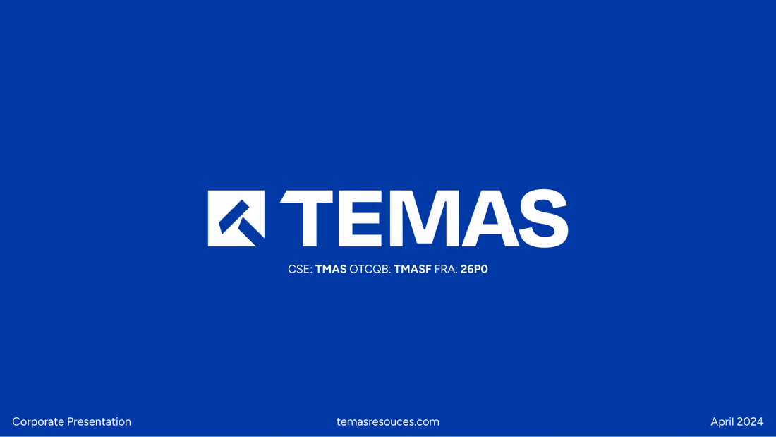 Temas Resources investor presentation cover
