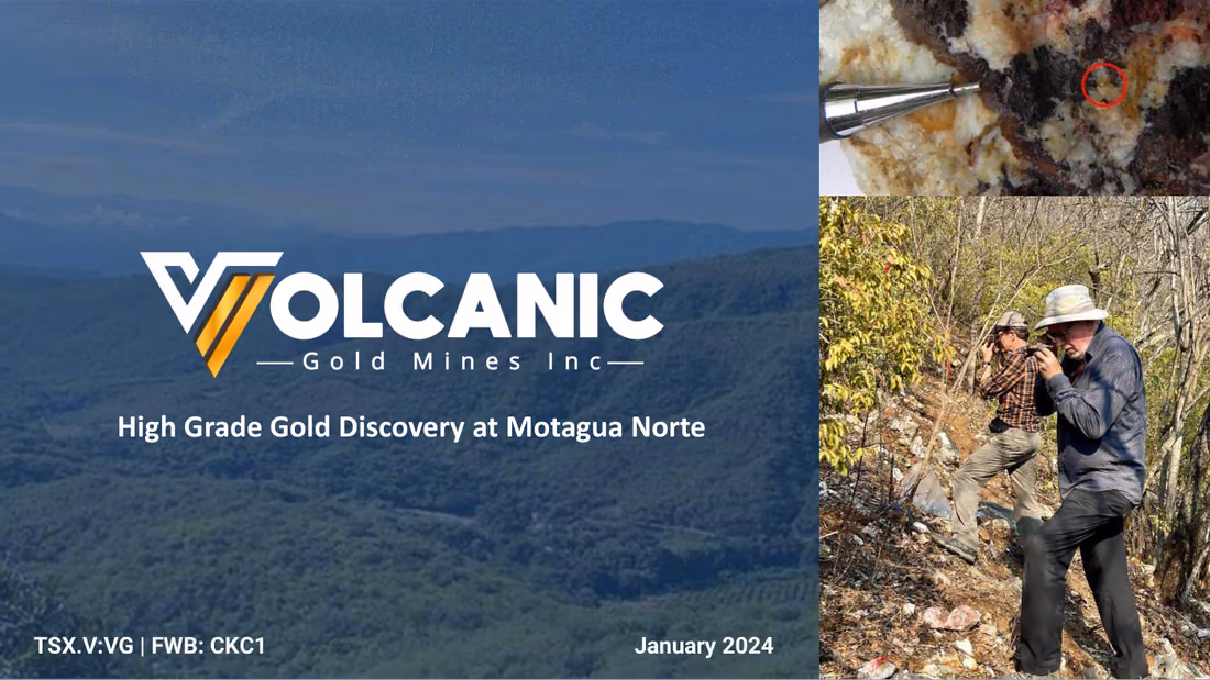 Volcanic Gold Mines investor presentation cover