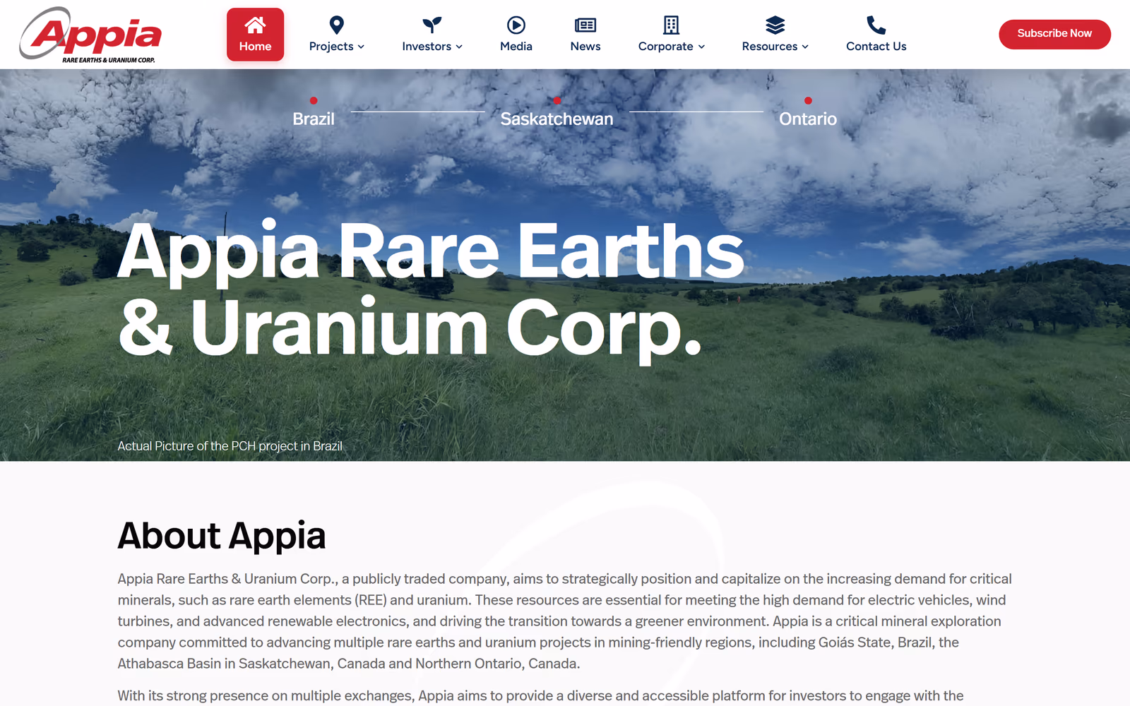 Appia Rare Earths & Uranium website built by Exploration Sites