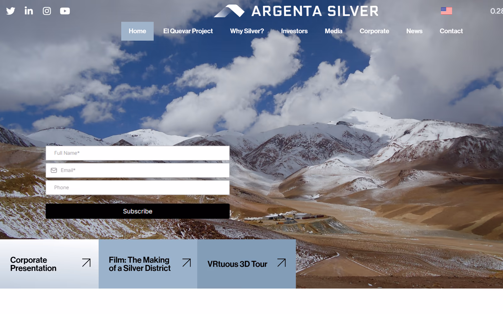Argenta Silver website built by Exploration Sites