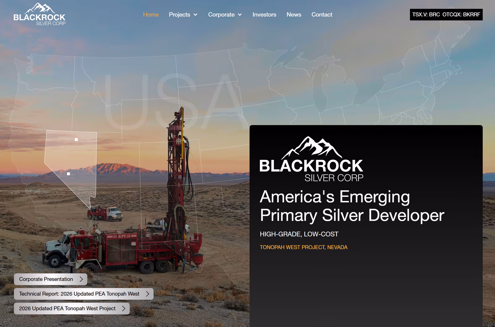 Black Rock Silver investor website