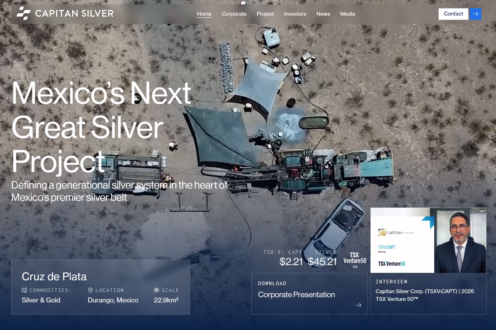 Capitan Silver website built by Exploration Sites