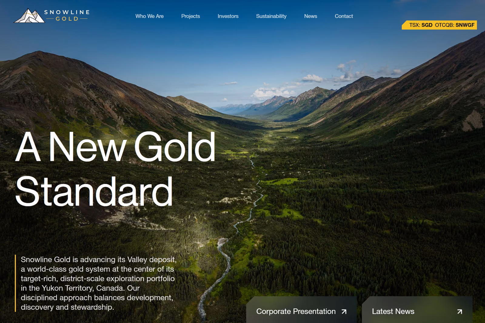 Snowline Gold investor website
