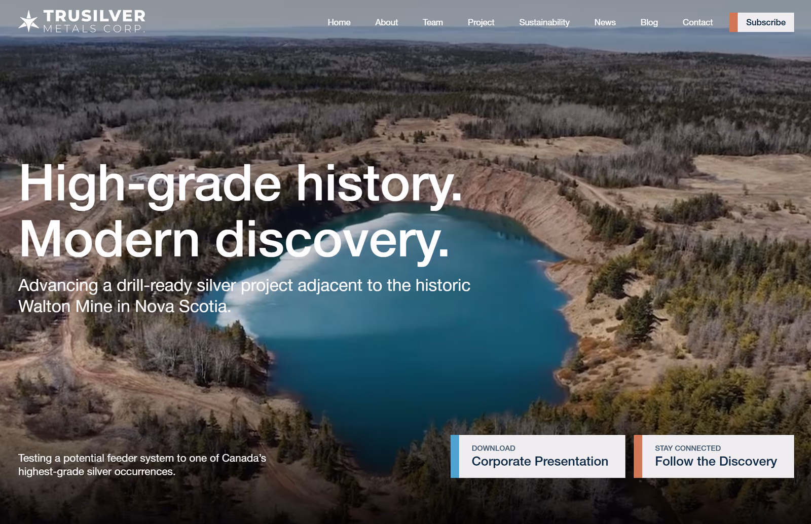 TruSilver Metals website built by Exploration Sites