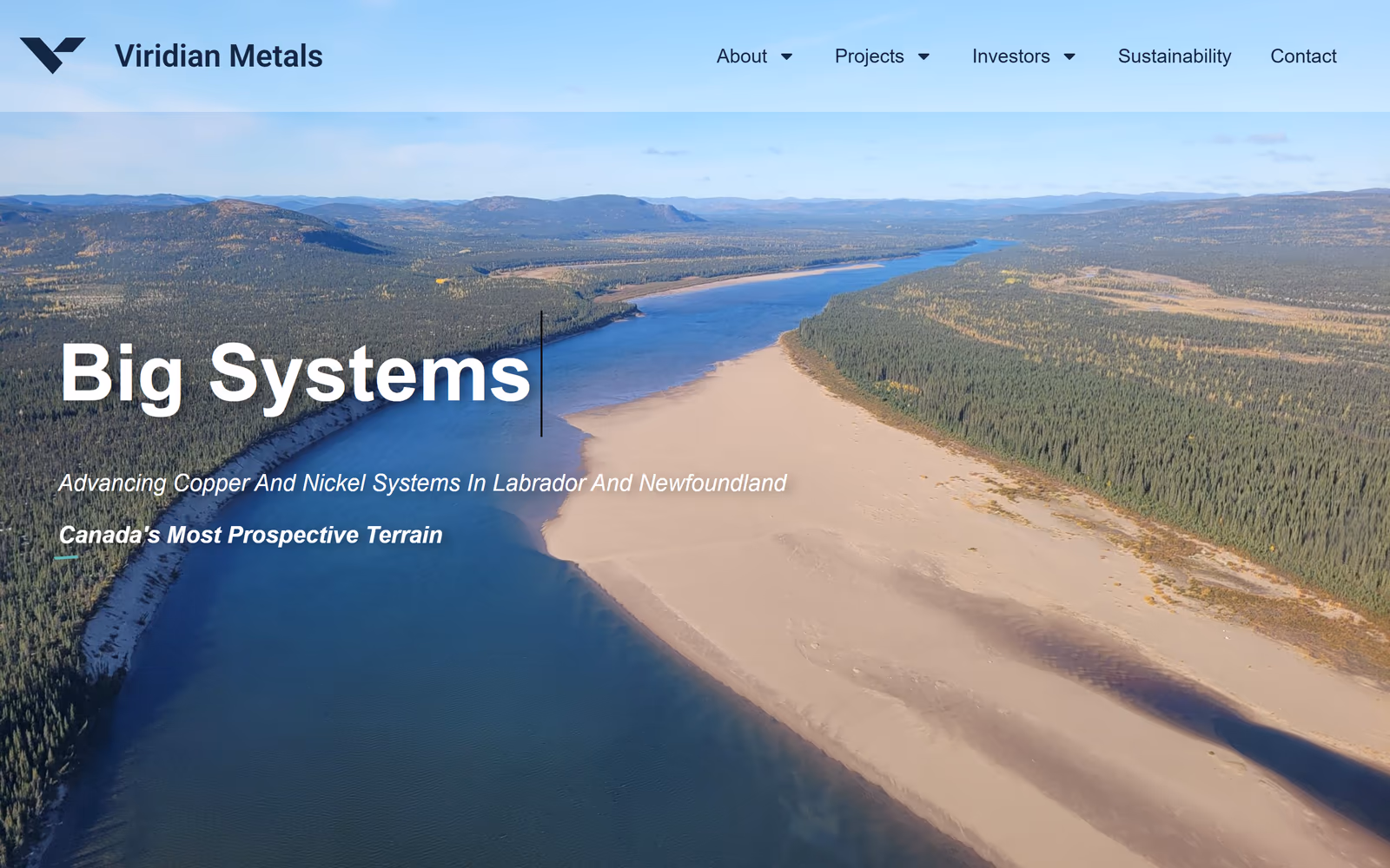 Viridian Metals website built by Exploration Sites