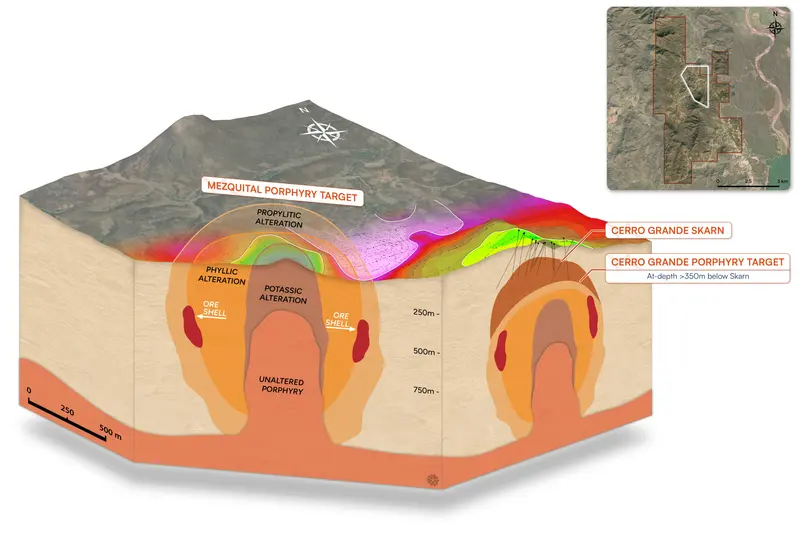 Cerro Grande 3D porphyry model produced for Algo Grande