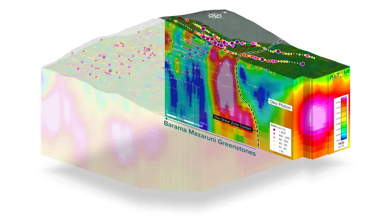 3D magnetics figure produced for Altair Minerals