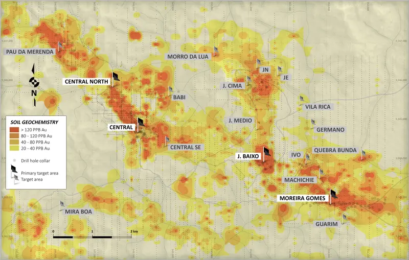 Soil geochemistry map produced for Cabral Gold