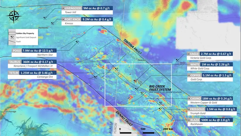 Regional magnetics map produced for Golden Sky