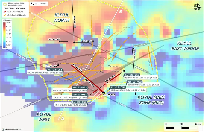 Kliyul magnetics plan map produced for Pacific Ridge
