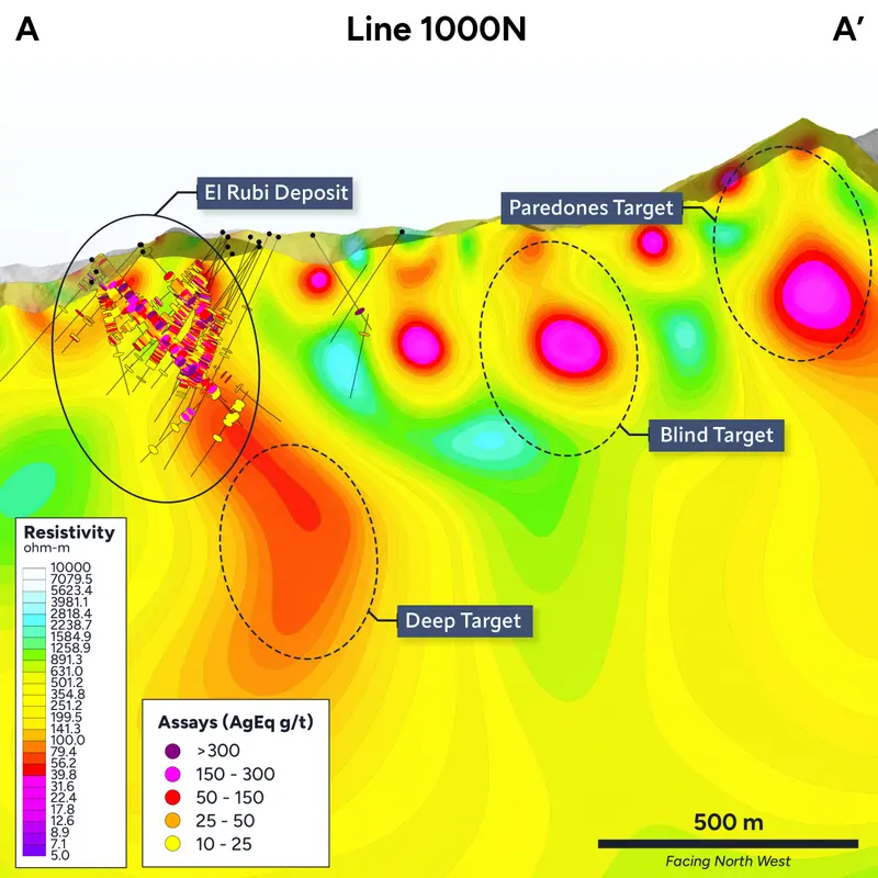 MT resistivity cross-section produced for Silver Viper