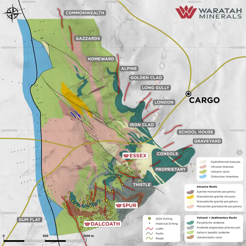 Regional geology map produced for Waratah Minerals