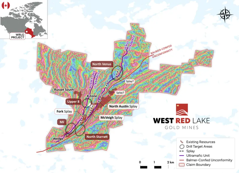 Madsen magnetics map produced for West Red Lake Gold