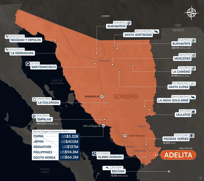 Sonora regional locator map produced for Algo Grande