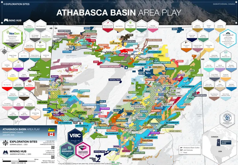 Athabasca Basin area-play map