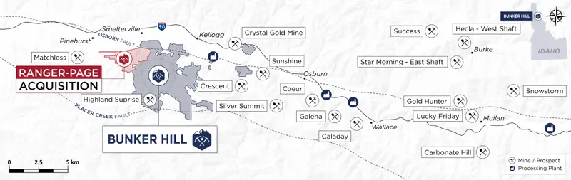 Silver Valley project locator map produced for Bunker Hill