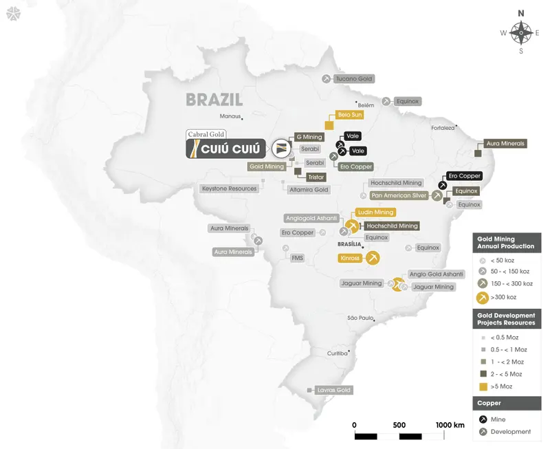Brazil regional locator map produced for Cabral Gold