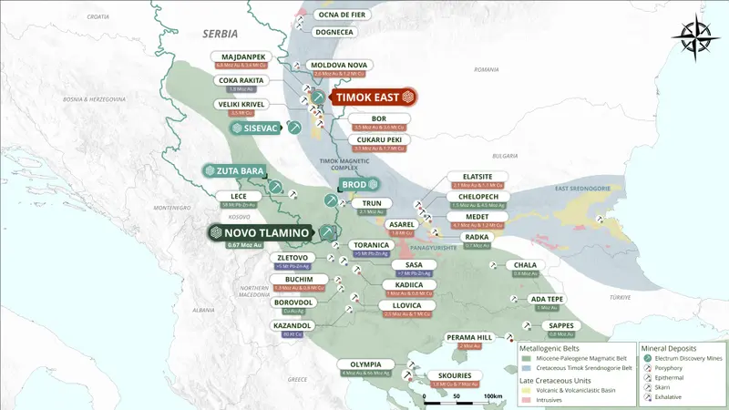 Serbia projects overview map produced for Electrum Discovery