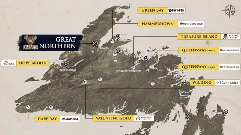 Newfoundland claims locator map
