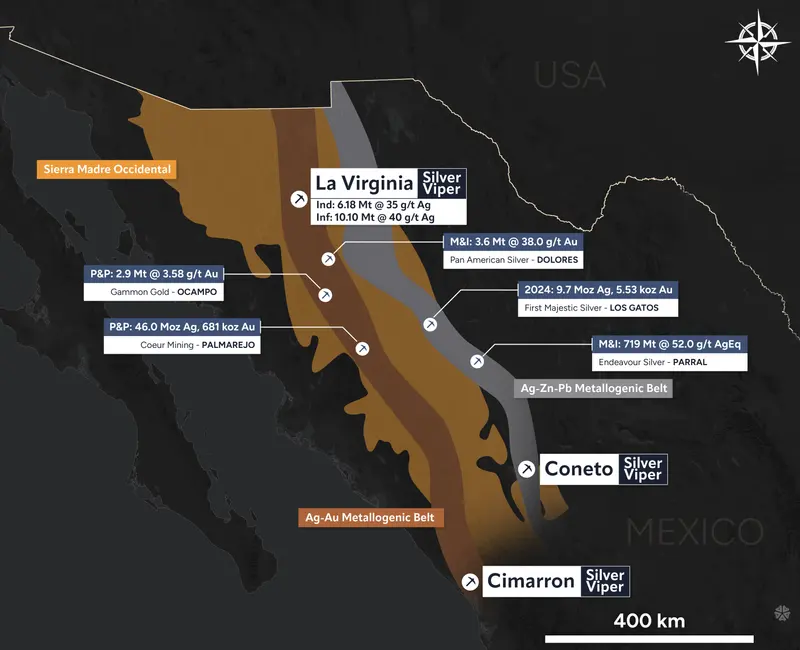 Mexico regional projects and trends map produced for Silver Viper