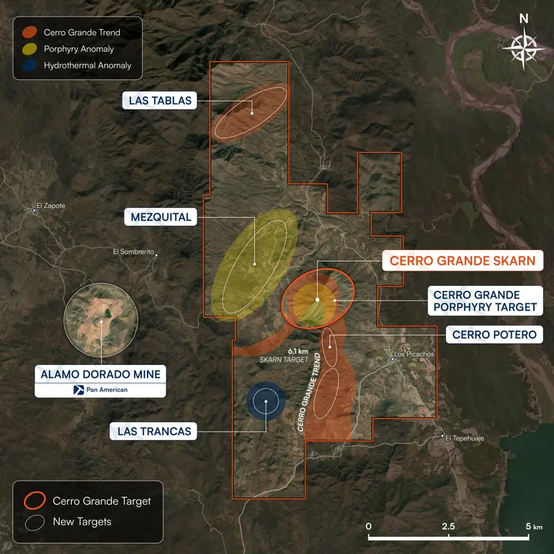 Adelita claim targets map produced for Algo Grande