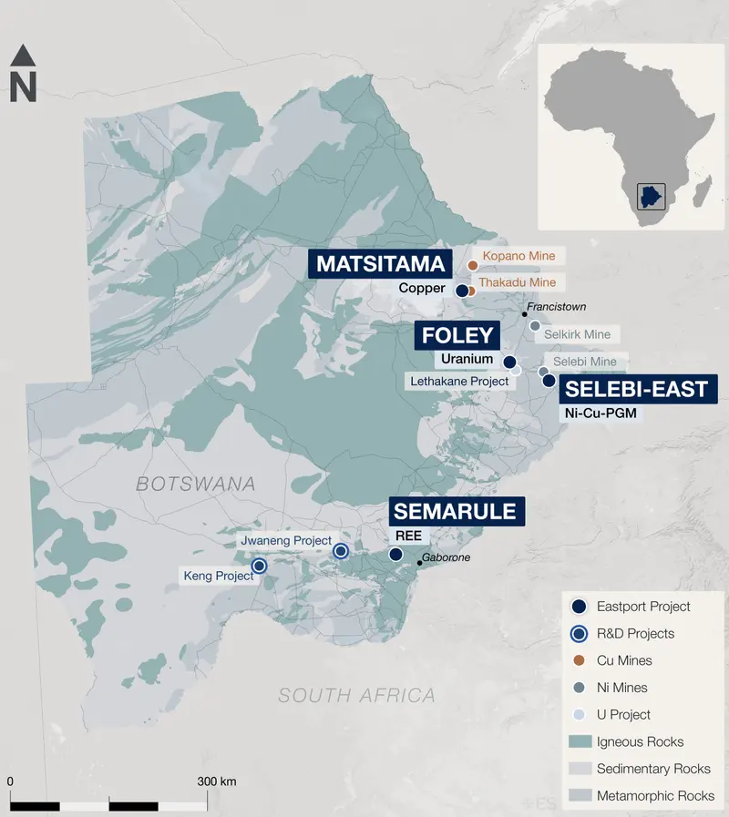 Botswana project portfolio map produced for EPCM