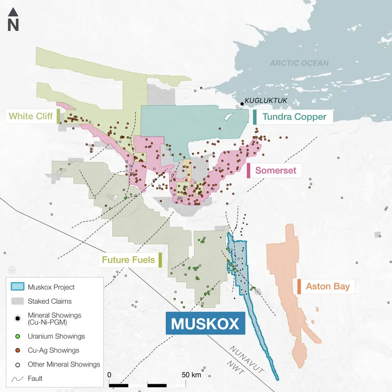 Muskox project claims area-play map