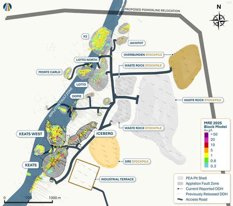 Queensway AFZ core site plan produced for New Found Gold